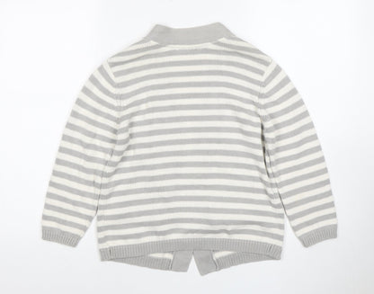 BHS Women's Grey Striped Cardigan Size 12