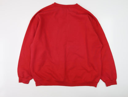 Preloved Disney Unisex Red L Mickey Mouse Pullover Sweatshirt - Back