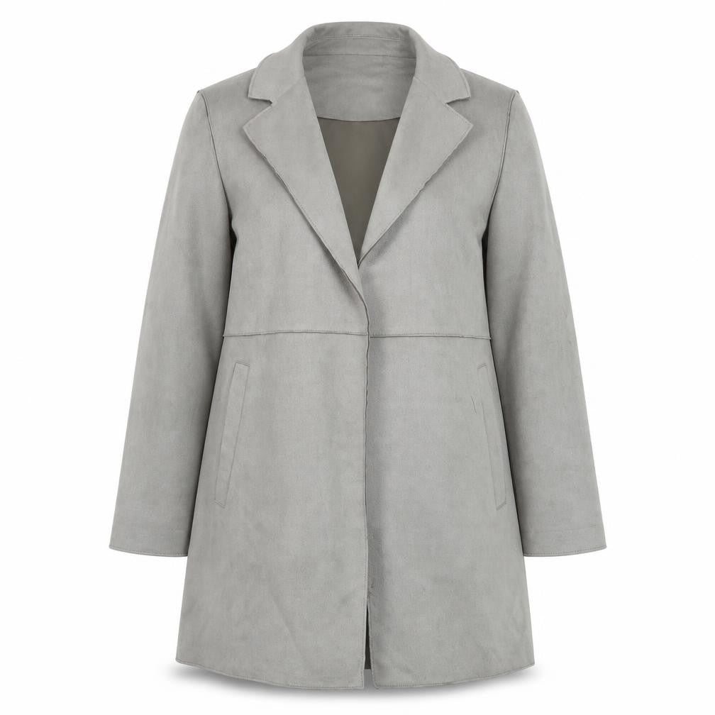 New Look Women's Grey Mid-Length Coat Size 6