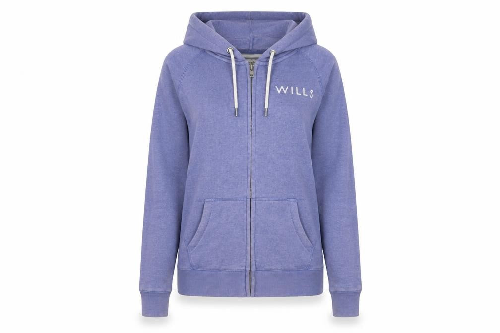 Jack Wills Women's Blue Full Zip Hoodie Size 8