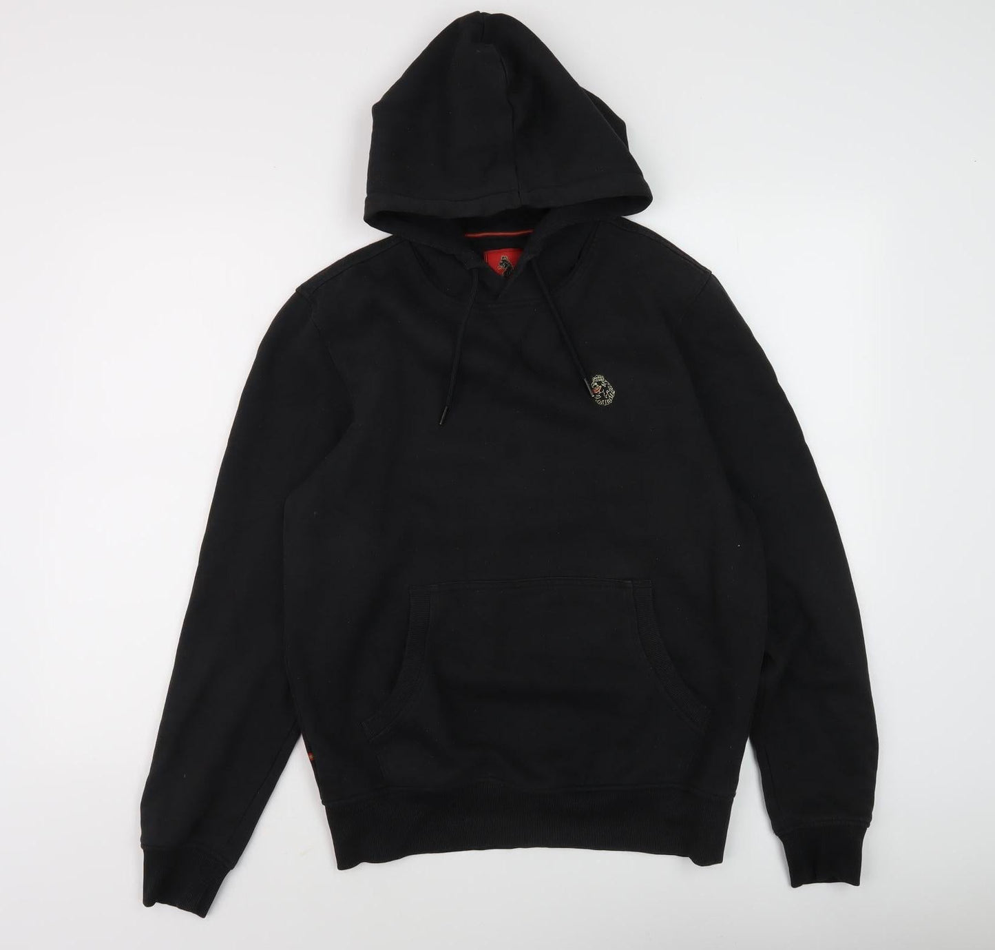 Luke Men's Black Pullover Hoodie, M - Logo Accent