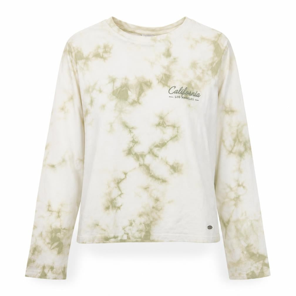 Pull & Bear Women's Beige Tie-Dye T-Shirt, Size S