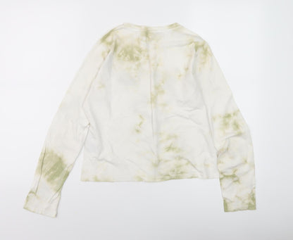 Pull&Bear Women's Beige Tie-Dye T-Shirt, Size S
