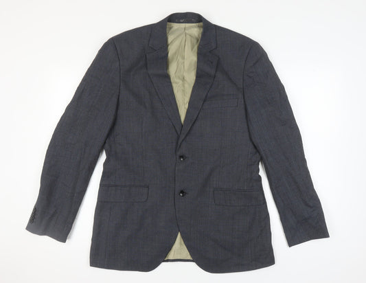 Corsivo Men's Grey Suit Jacket 40L Wool Formal Wear