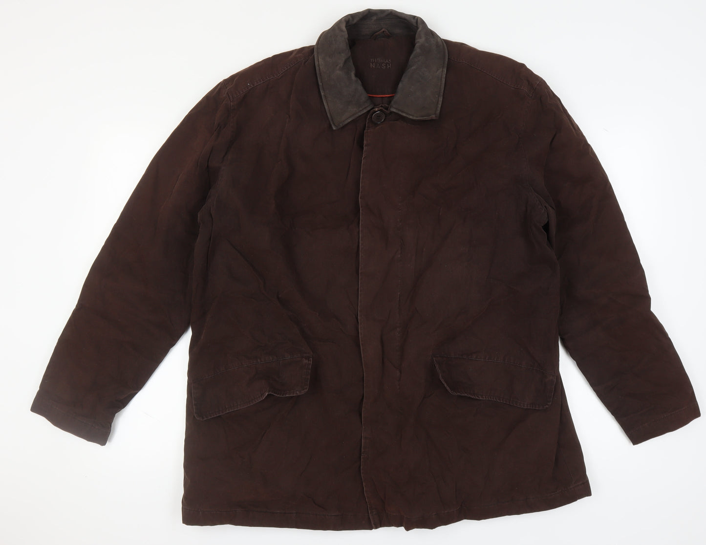 Thomas Nash Men's XL Brown Overcoat with Pockets