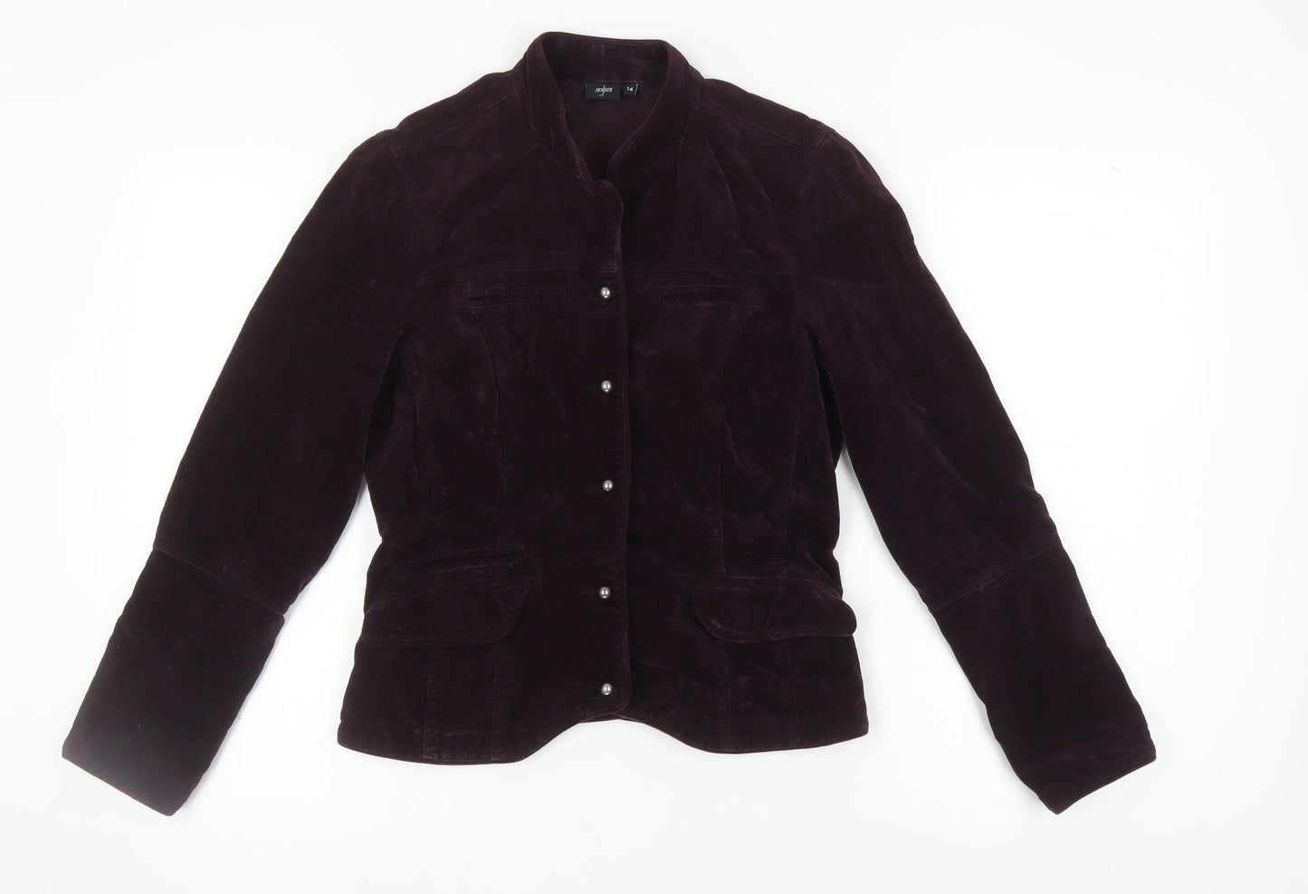Jasper Conran Women's Purple Cotton Jacket, Size 14, Buttoned