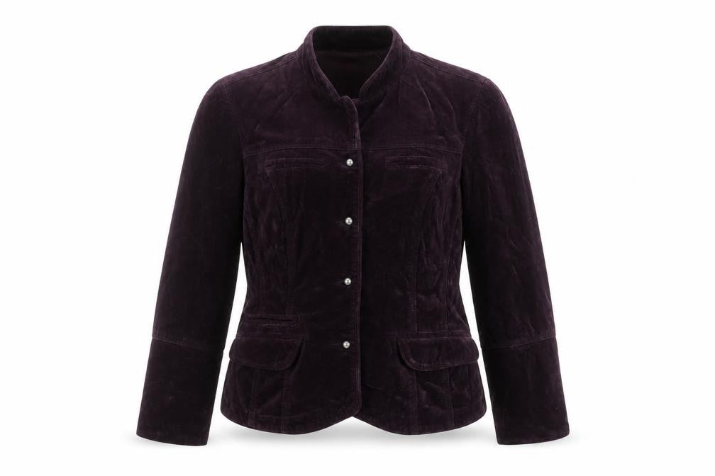 Jasper Conran Women's Purple Cotton Jacket, Size 14, Buttoned