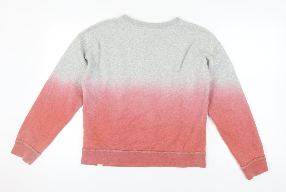 Back view of Gap girls’ grey and pink pullover sweatshirt xl