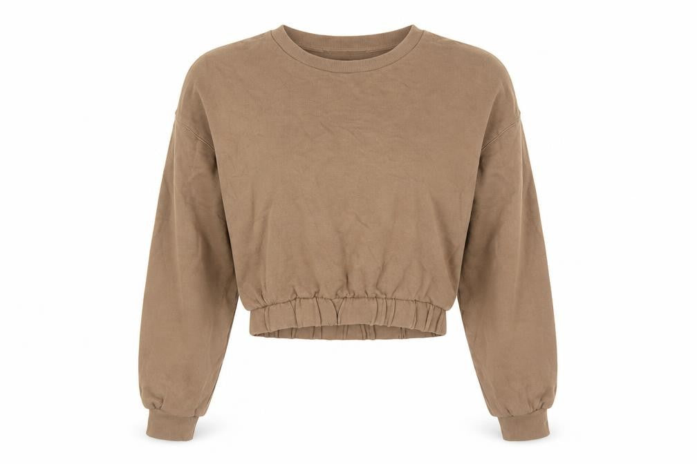 Zara Women's S Brown Cotton Pullover Sweatshirt