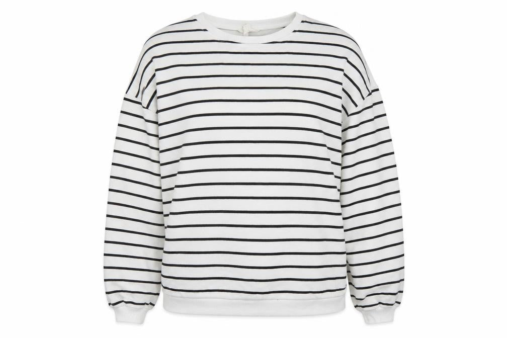 River Island Women's White Striped Pullover Sweatshirt XS