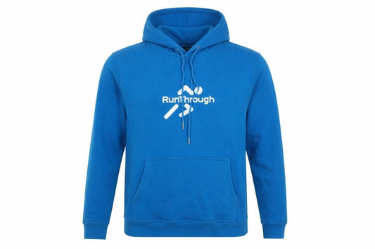 RunThrough Womens Kit Blue Hoodie Large Pullover
