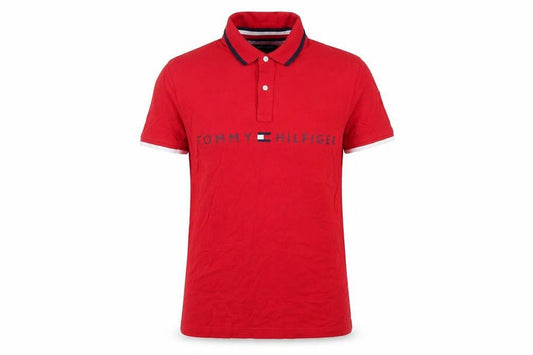Tommy Hilfiger Men's Red Polo Shirt, Medium, Classic Fit