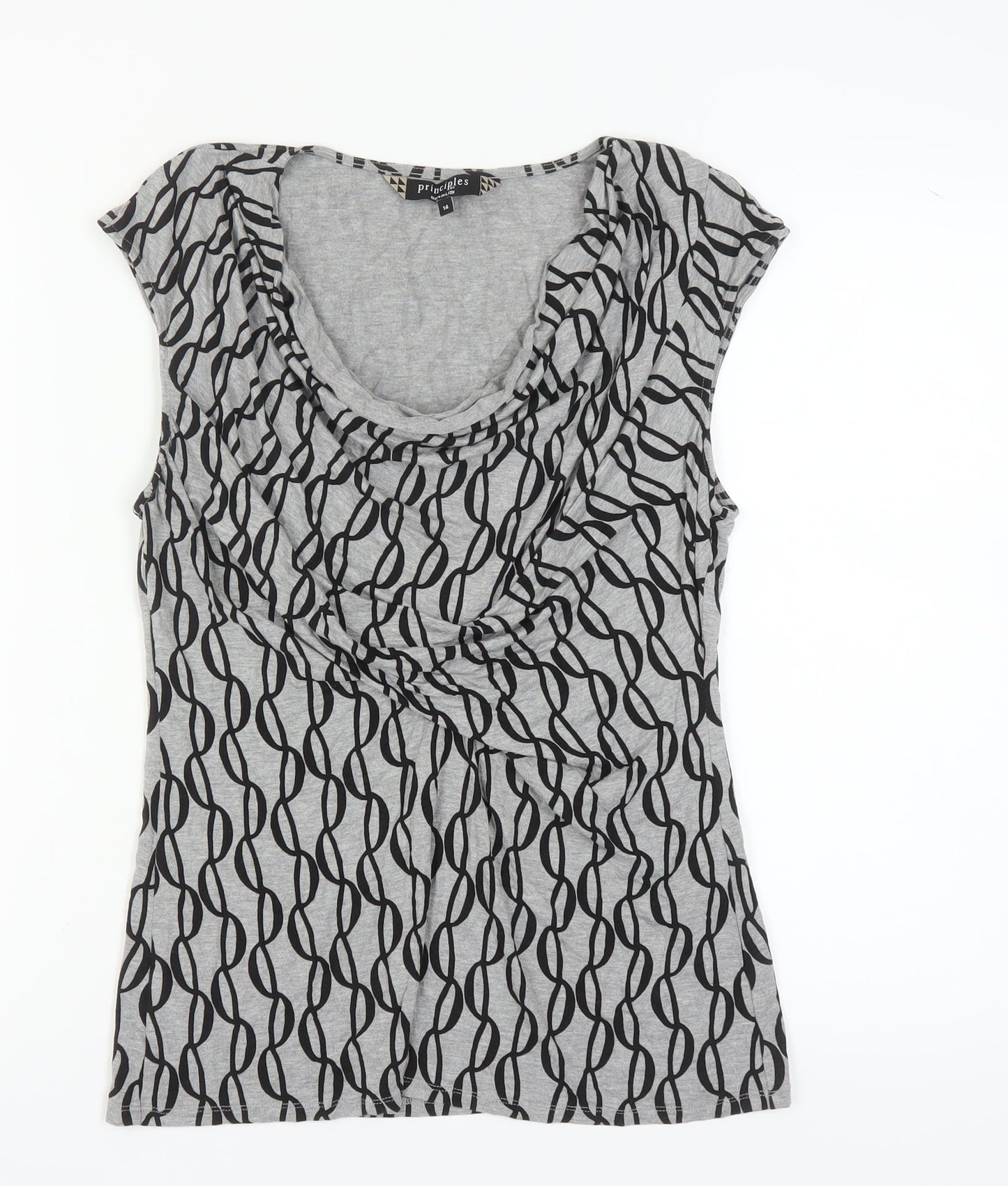 Principles Women’s Geometric Top, Size 14, Scoop Neck
