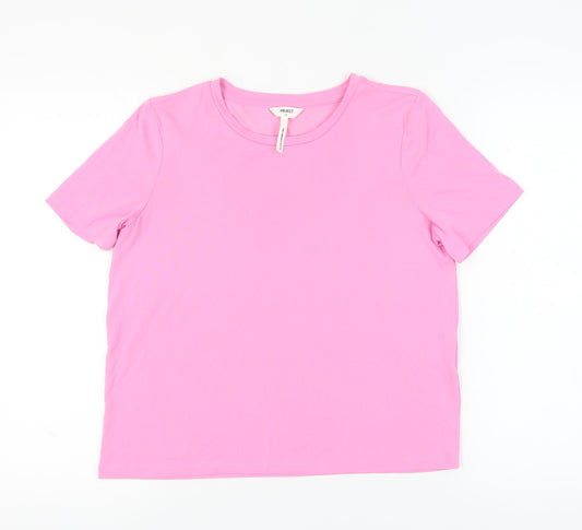 Object Pink Women's T-Shirt - Size S, Casual Crew Neck