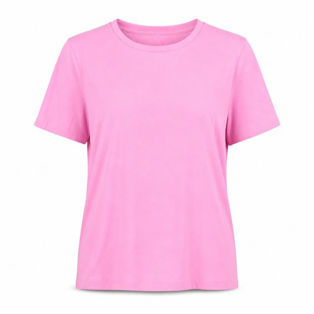 Object Pink Women's T-Shirt - Size S, Casual Crew Neck