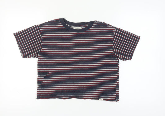 Pull&Bear Unisex Multicoloured Striped T-Shirt, M