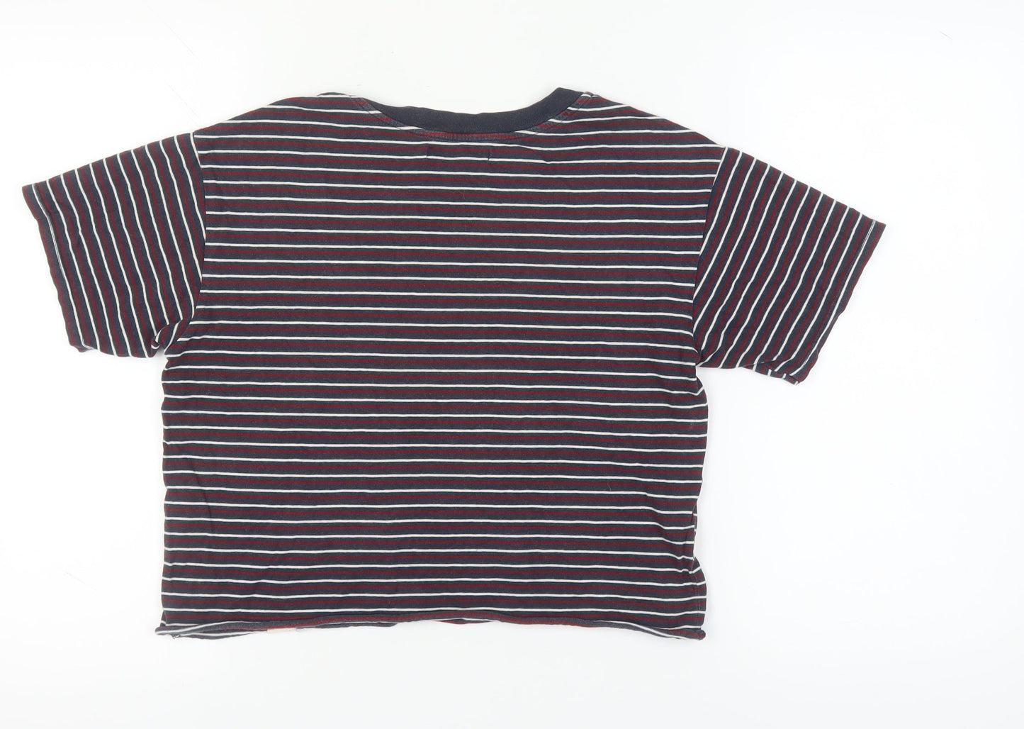 Pull&Bear Unisex Multicoloured Striped T-Shirt, M