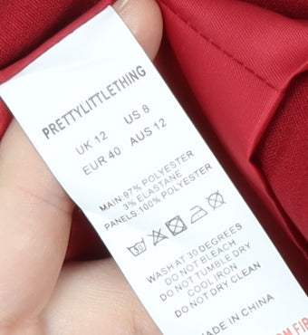 PrettyLittleThing Women's Red Blazer Size 12