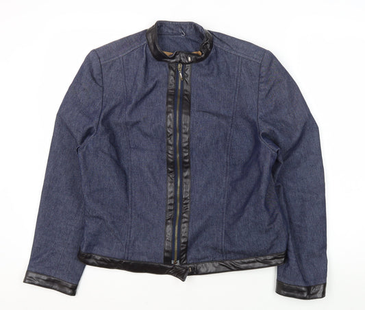 Dorothy Perkins Women's Blue Zip Jacket Size 16 Petite