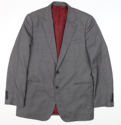 Additional front view of Jaeger Men's Grey Wool Blazer 42R Regular Fit