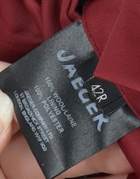 Close-up detail of Jaeger Men's Grey Wool Blazer 42R Regular Fit