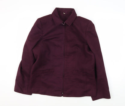 Women's Purple Polyester Zip Jacket Size 14