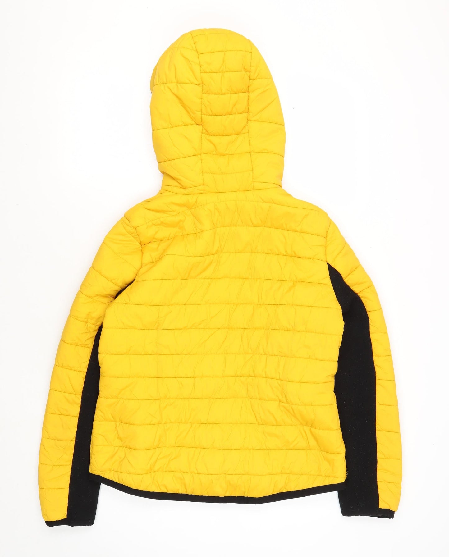 New Look Women's Yellow Hooded Puffer Jacket, Size 12