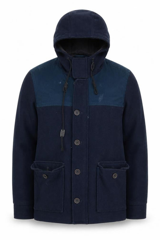 Burton Menswear London Blue Hooded Parka Men's Jacket L
