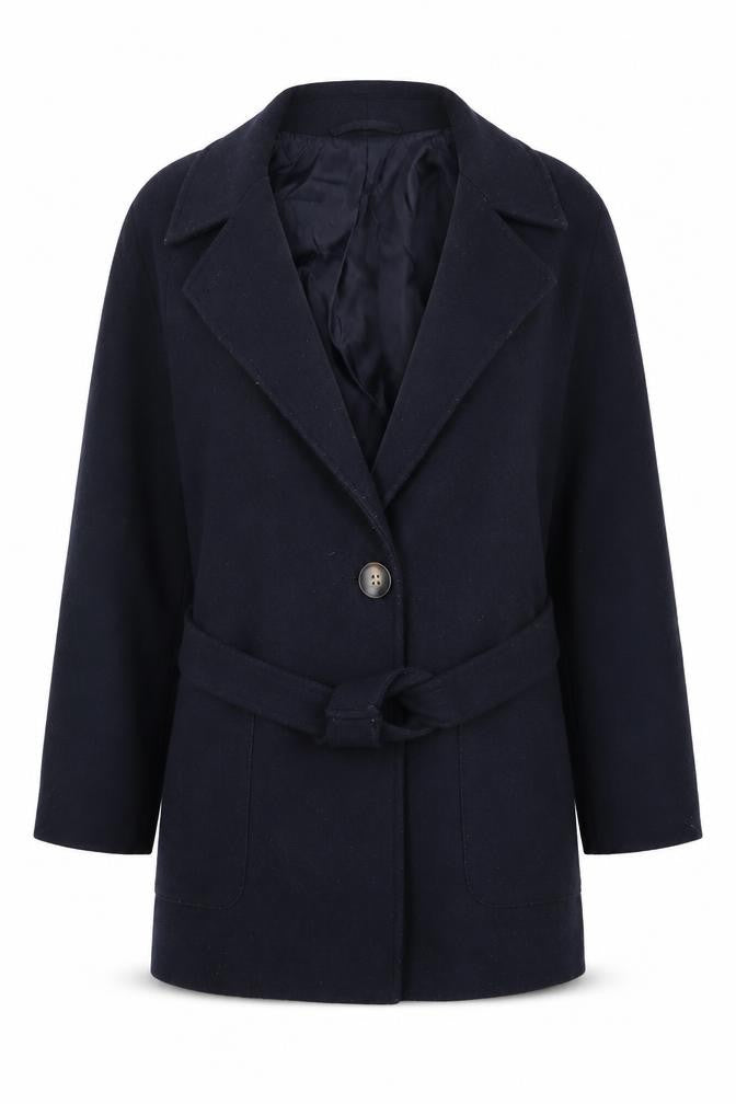 Dorothy Perkins Women's Black Wool Overcoat - Size 8