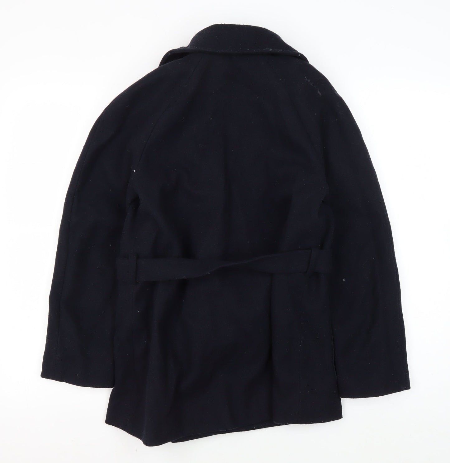 Dorothy Perkins Women's Black Wool Overcoat - Size 8