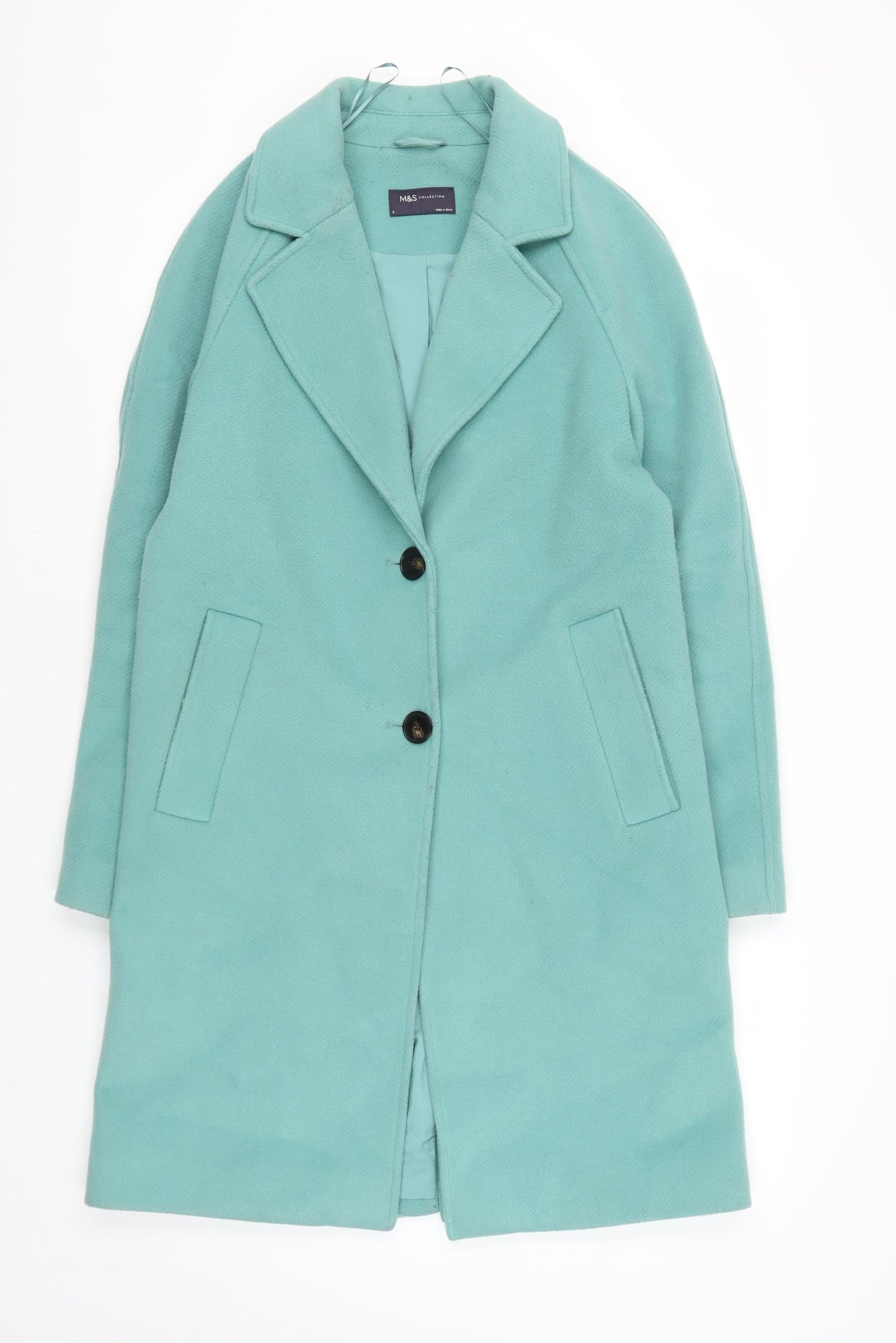 Marks and Spencer Women's Green Button Coat Size 8