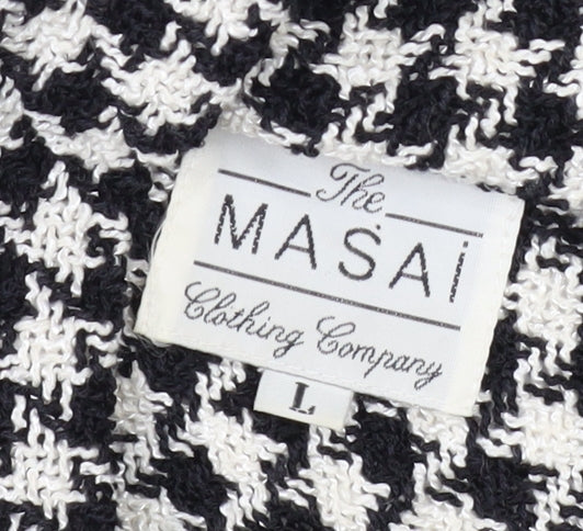 The Masai Clothing Co Women's Black Houndstooth Vest L