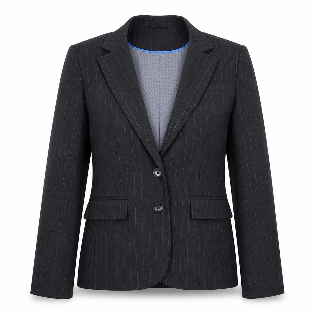 Autonomy Women's Black Pinstripe Suit Jacket Size 14