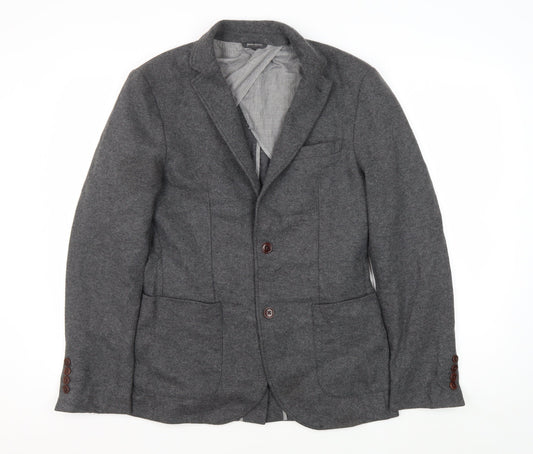 Next Men's Grey Slim Fit Blazer 36R Notch Lapel