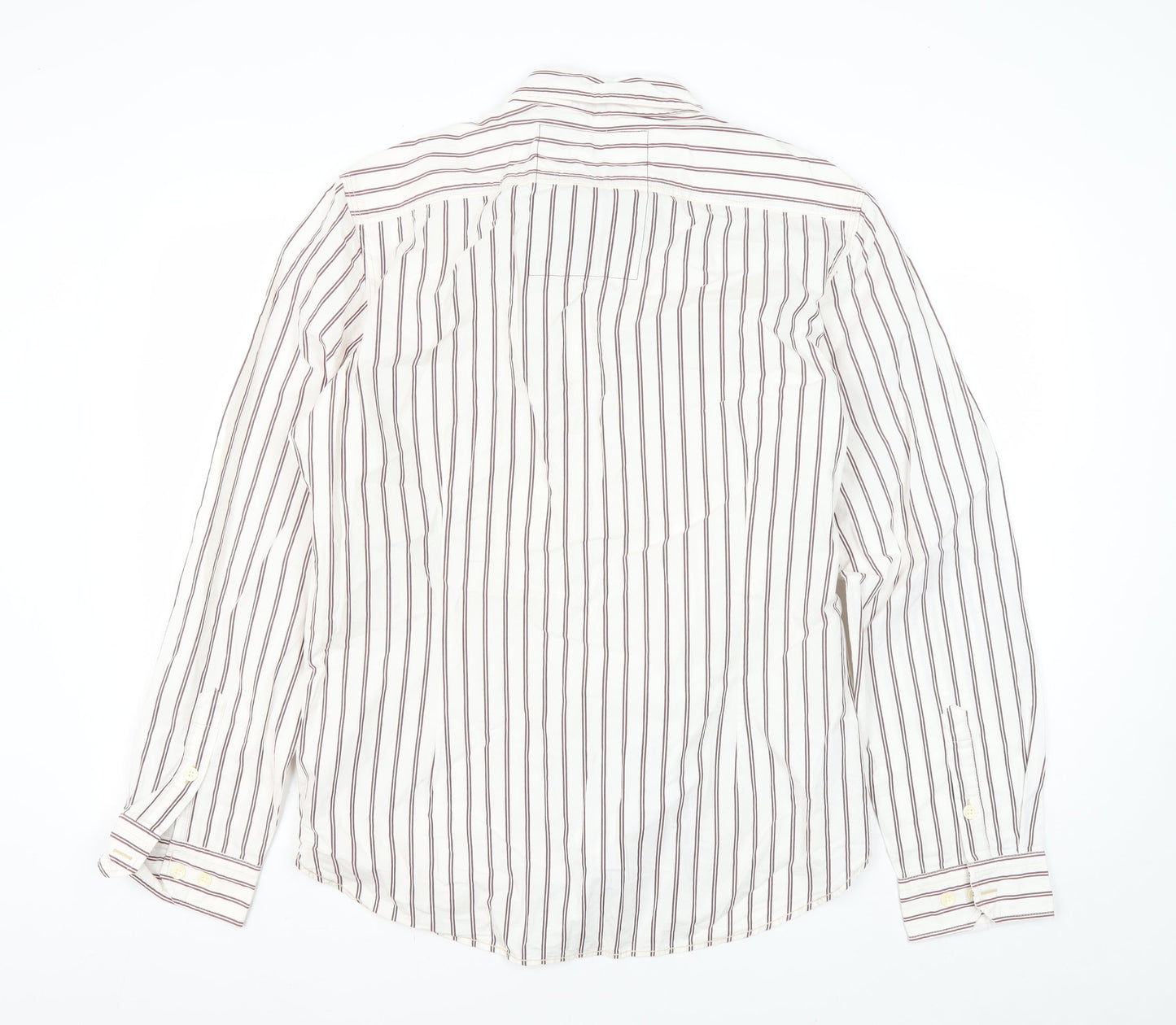Next Men's L White Striped Long Sleeve Shirt