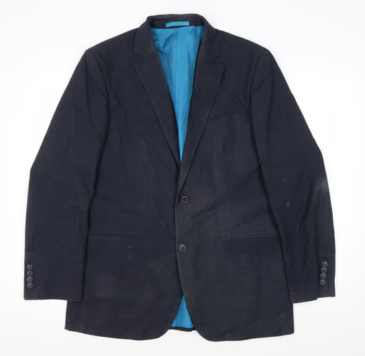 Greenwoods Men's Blue Blazer - Regular Fit, Size 42R