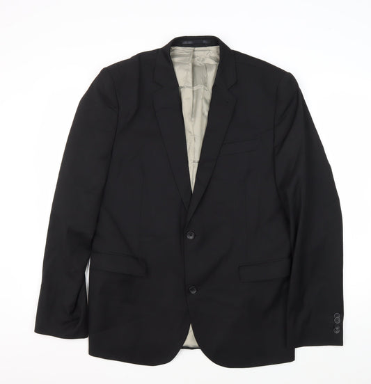 Topman Men's Black Slim Fit Blazer, UK 42