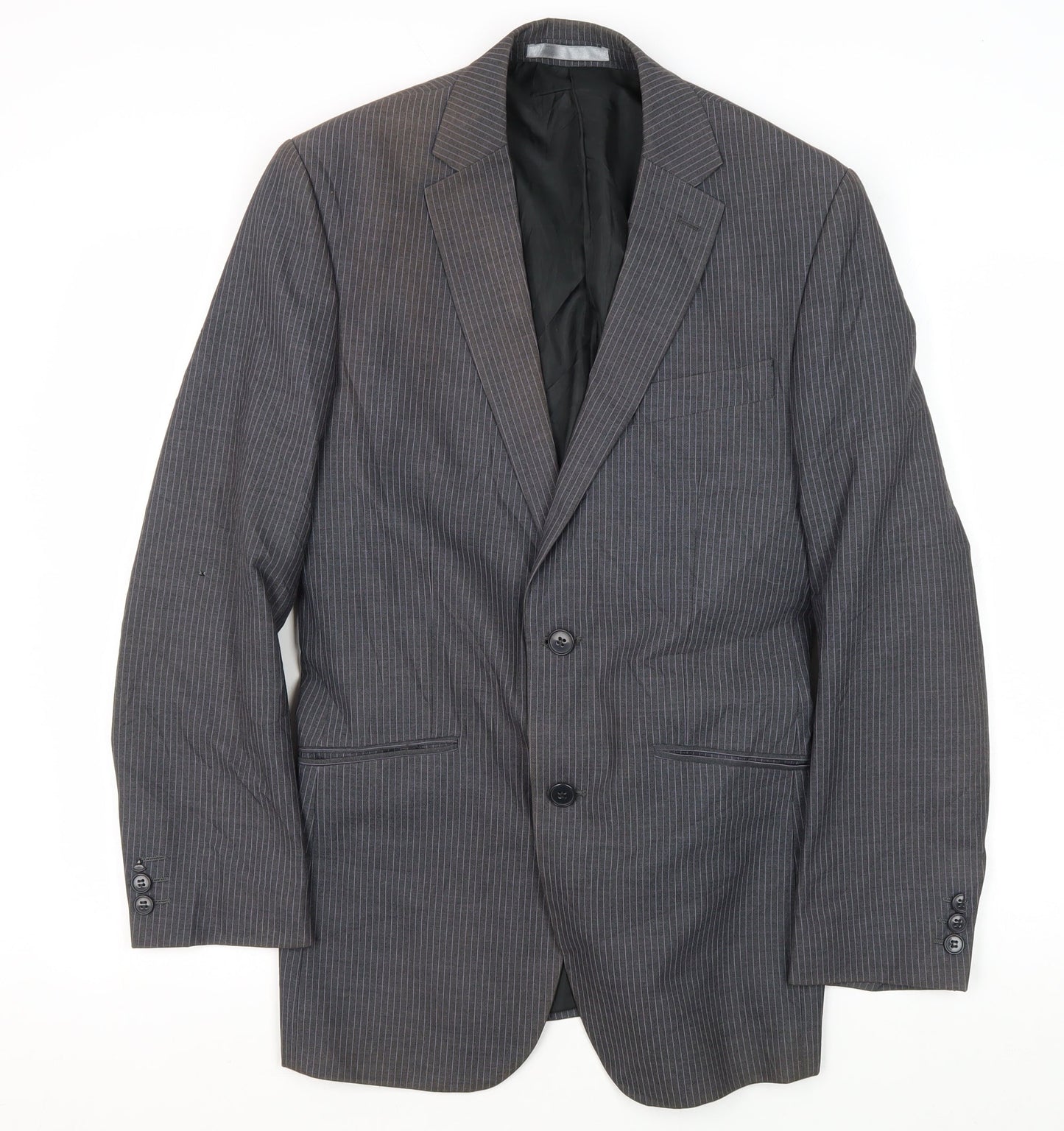 Burton Men's Grey Striped Blazer, Size 36R, Formal Wear