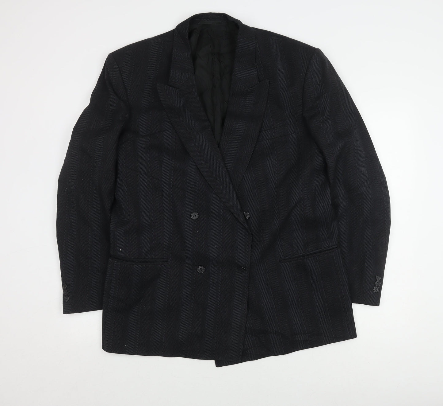 Anthony Loretto Men's Black 42R Peak Lapel Blazer