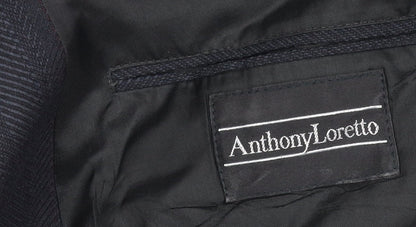 Anthony Loretto Men's Black 42R Peak Lapel Blazer