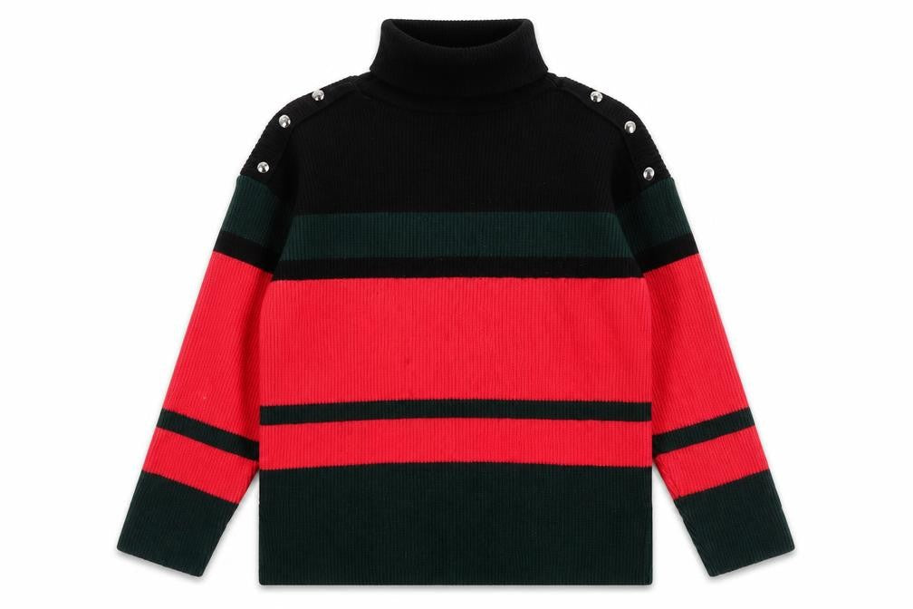 Body Flirt Women's Red Striped Roll Neck Jumper, Size S