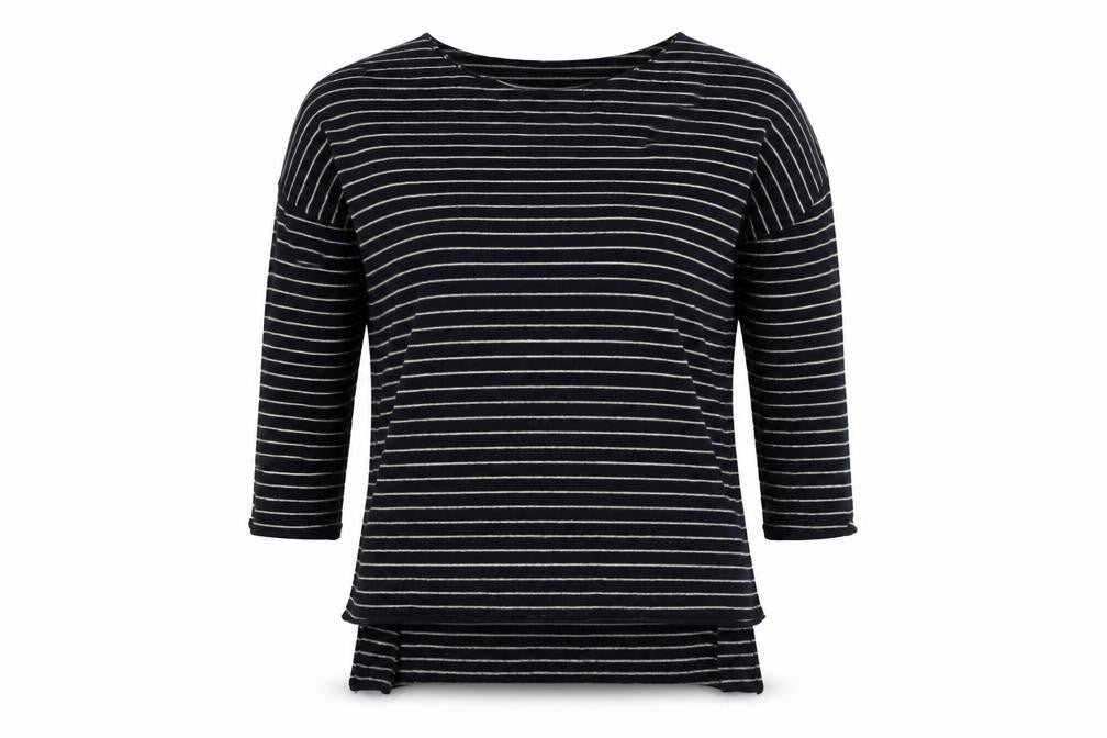 Zara Women Blue Striped Cotton Pullover Jumper Size S