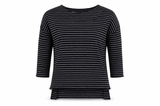 Zara Women Blue Striped Cotton Pullover Jumper Size S