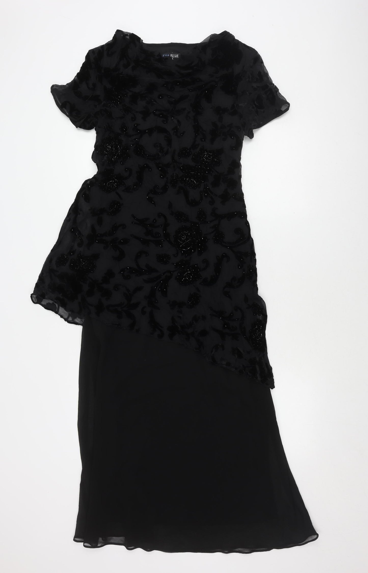 Eva Blue Women's Black Dress Size 8 Rayon Blend