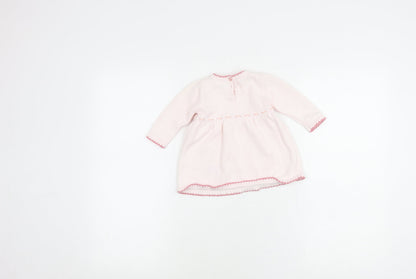 Back view of Dylan & Abby girls’ pink floral dress 3-6 months