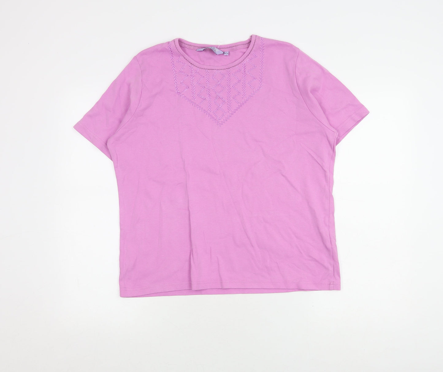 Honor Millburn Women's Pink Cotton T-Shirt, Size L