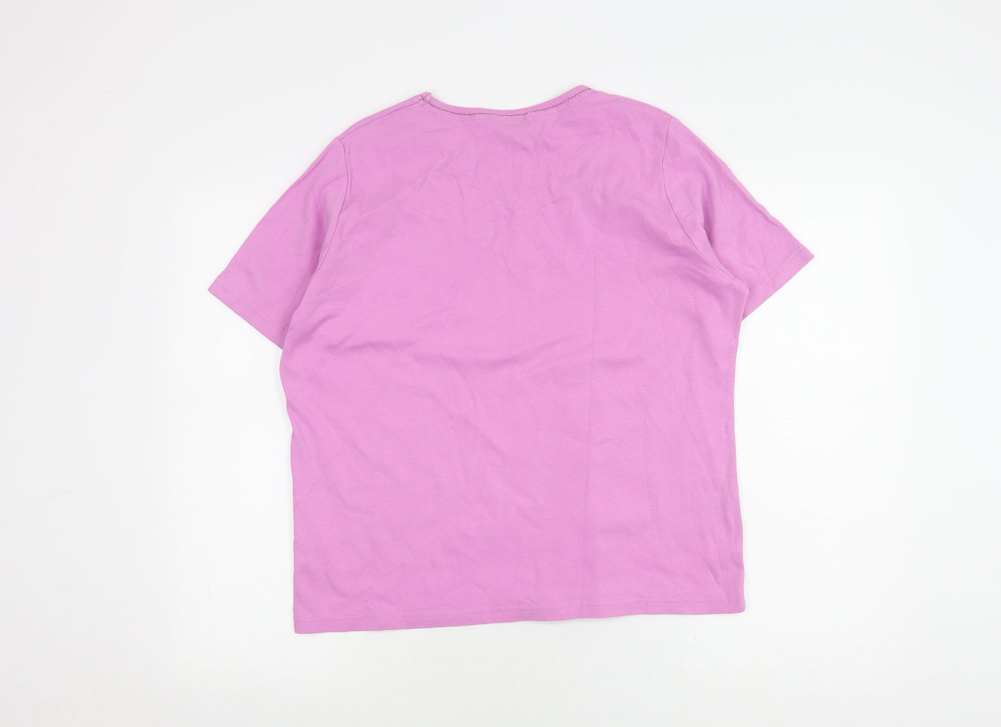 Honor Millburn Women's Pink Cotton T-Shirt, Size L