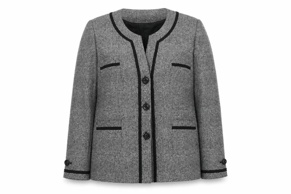 Viyella Women's Grey Herringbone Suit Jacket Size 18