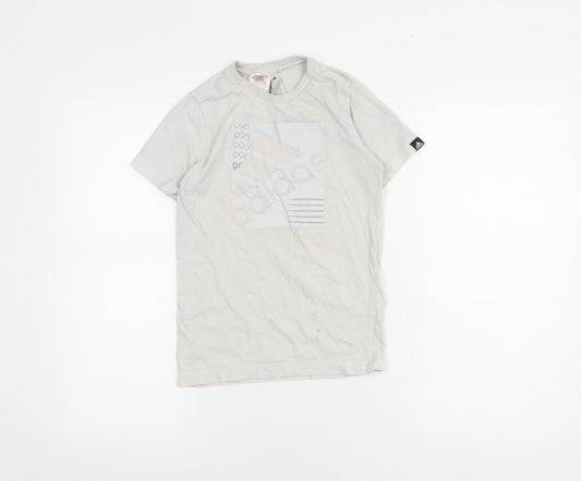 Adidas Boys Beige Graphic T-Shirt 9-10 Years