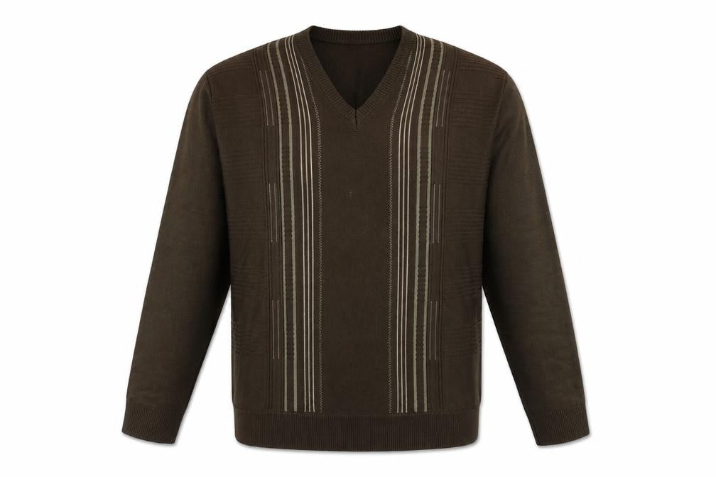 Cavallo Men's XL Brown V-Neck Pullover Jumper